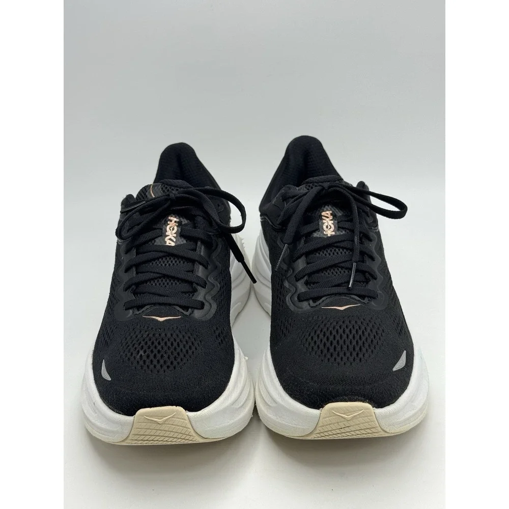 Hoka Bondi 9 Women's Running Shoes Black/Gold/White Size 9.5B
